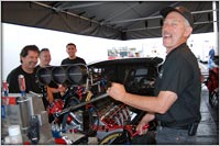 The 57 Buick Pro Mod at NHRA In The Pits Getting Prepped As The Team Is In High Spirits