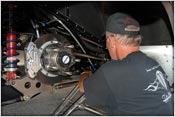 Frank Patille Adjusts The Four Link Suspension On The 57 Buick Pro Mod