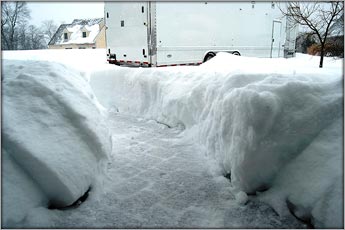 Upwards Of Four Feet Of Snow Was Dumped On The Doorway To Frankies Speed Shop in the Blizzards Of 2010